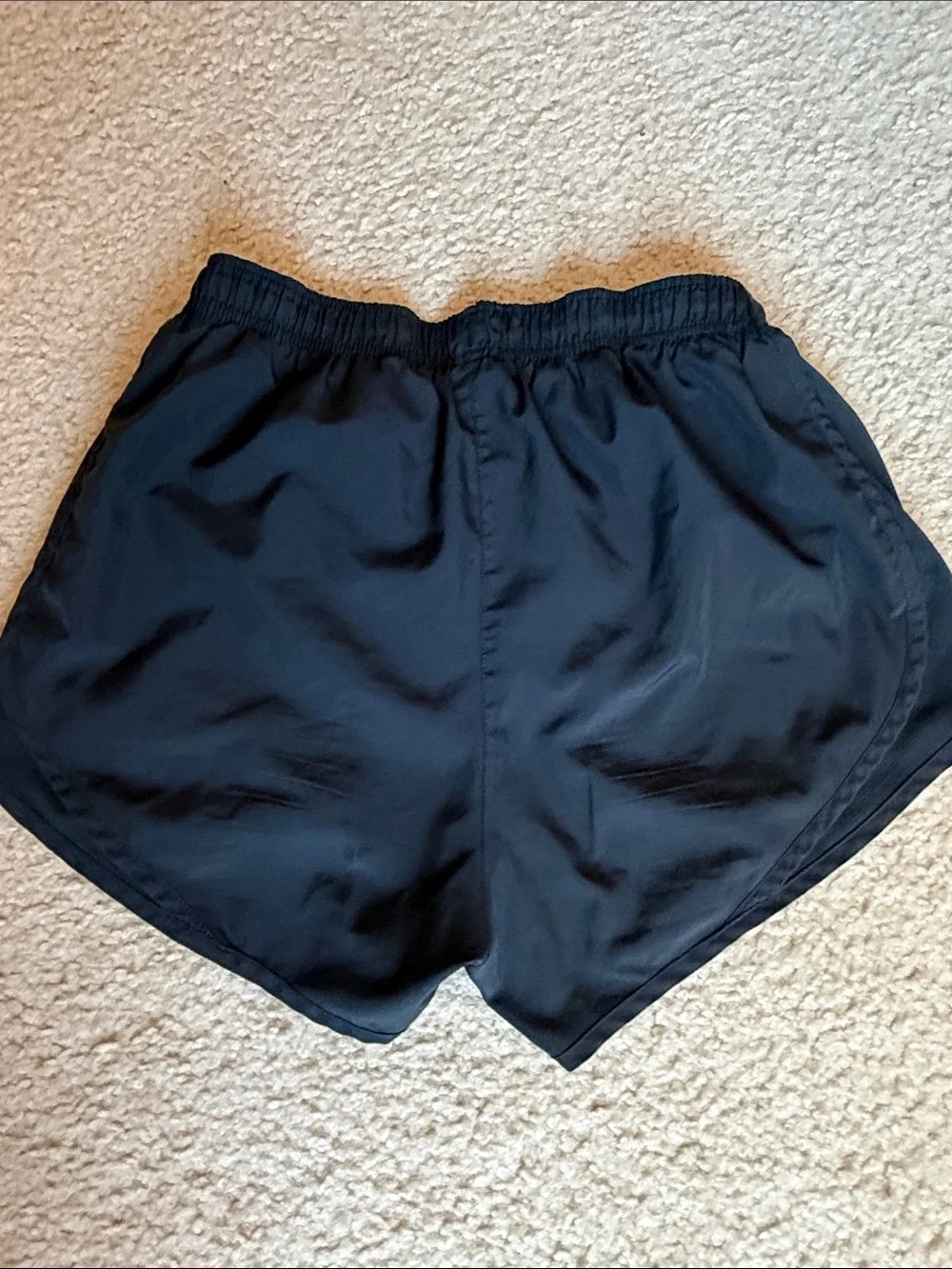 Nike Women's Black Athletic Shorts with White Swoosh